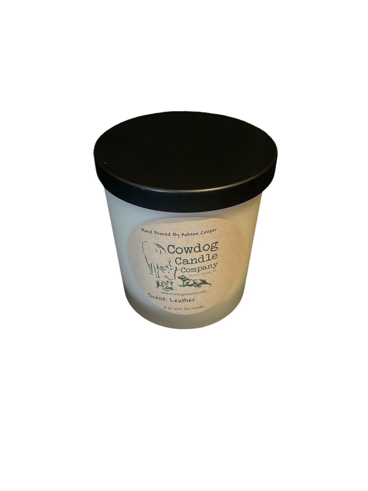 8oz Leather Candle