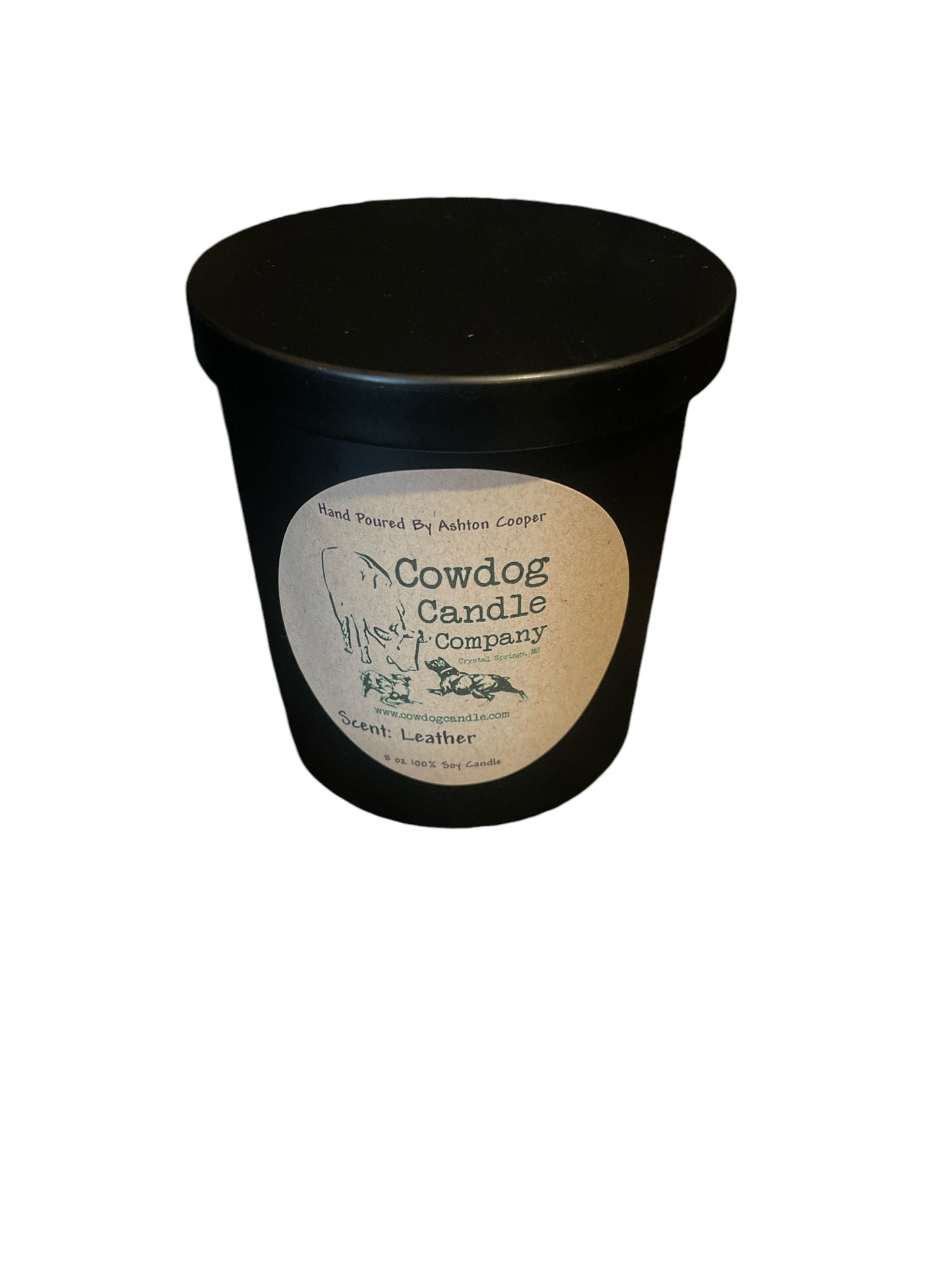 8oz Leather Candle