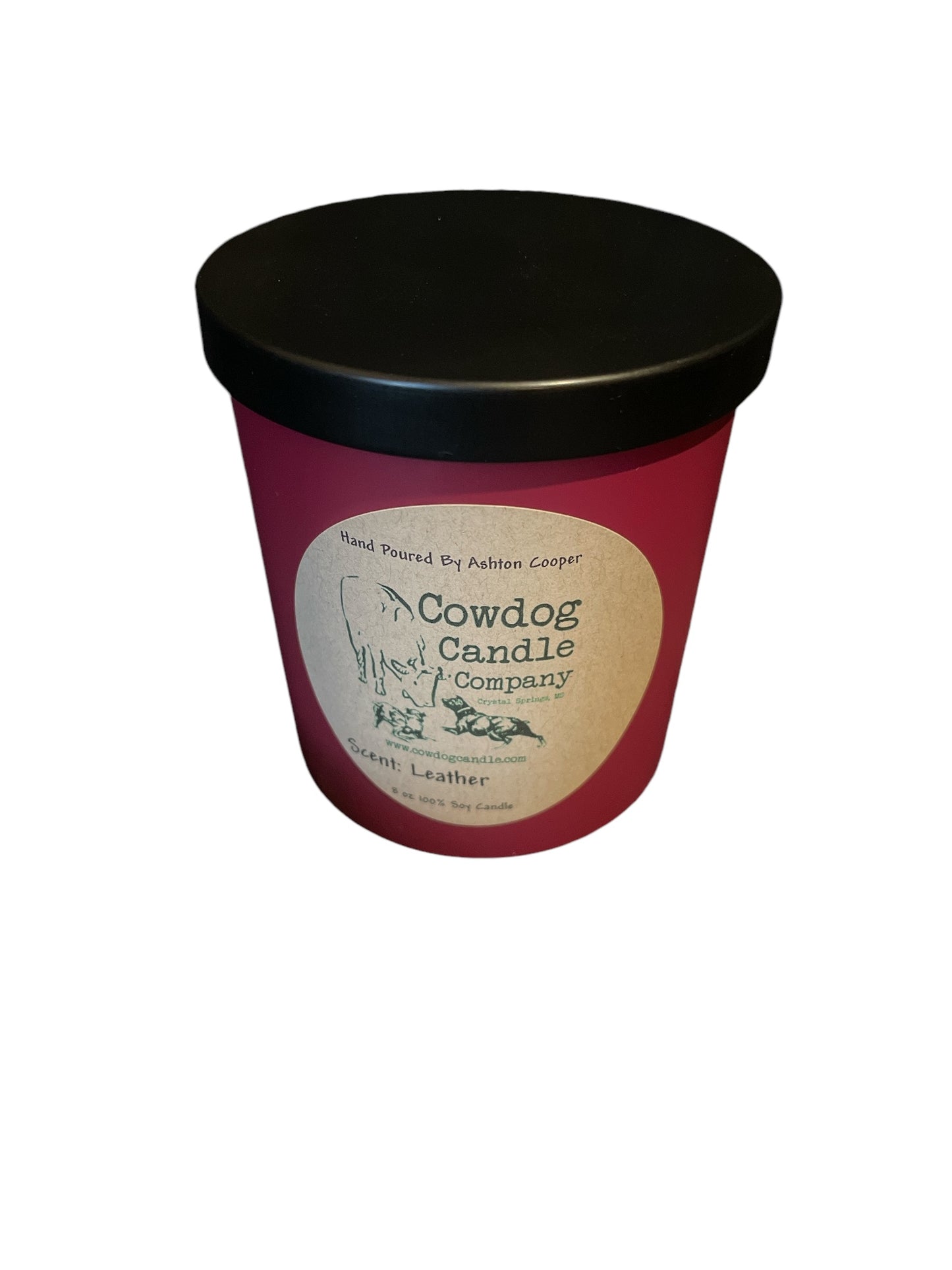 8oz Leather Candle