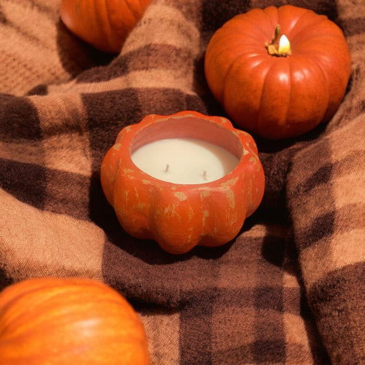 14oz Fall Pumpkin Dough Bowl *Fall Edition* Flannel Candle